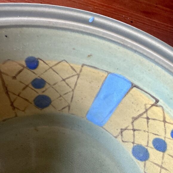 Noritake Sharlene 4104 Hand Painted Serving Bowl Green Blue - Picture 8 of 8